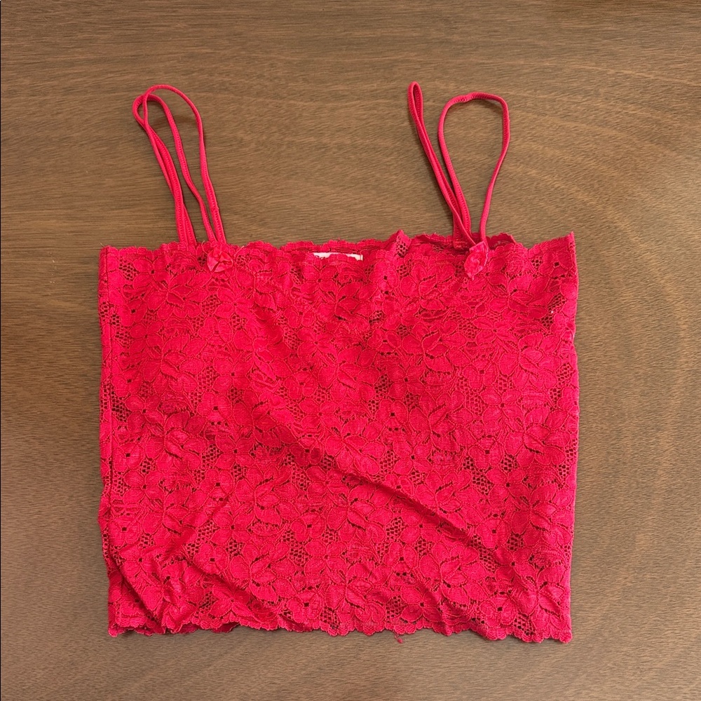 Papaya Red Lace Women’s Top